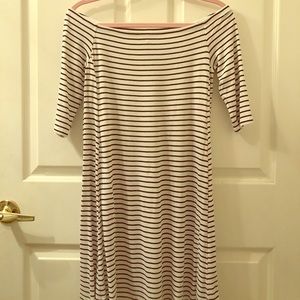 Off the shoulder striped dress